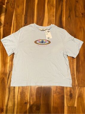 NWT Girls Size XL Light Blue Disney Stitch Graphic Short Sleeve Tee